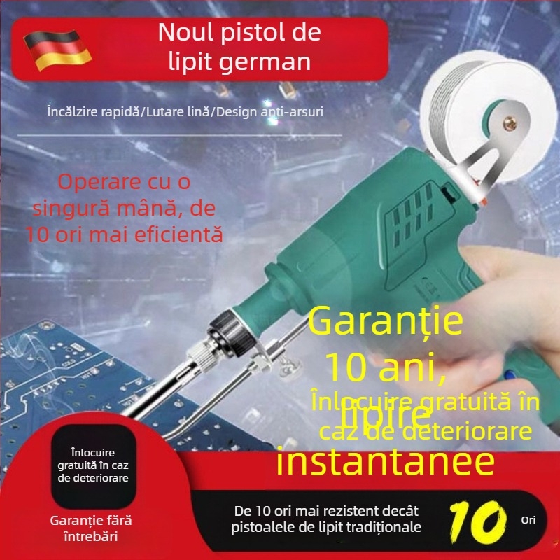 Mașină de lipit complet automată, pistol de lipit portabil, bandă luminoasă, unealtă rapidă de lipit, sârmă de lipit inclusă