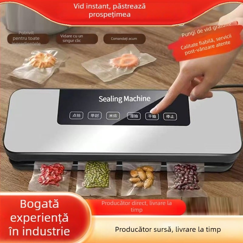 Aparat de vidare pentru alimente de uz casnic – sigilare umedă și uscată, utilizare dublă, sigilare rapidă, detașabil, încărcabil și portabil