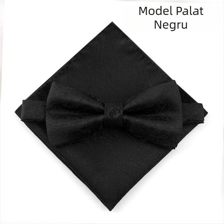 Set de accesorii pentru mire: papion și batistă de buzunar pentru ședințe foto în studio