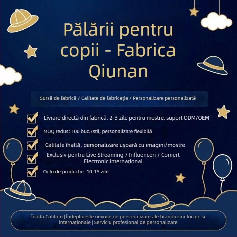 Pălării pentru copii pentru soare și protecție UV: pălărie din paie, pălărie de pescar, pălărie cu vârf deschis, pălărie cu vizor, șapcă baseball