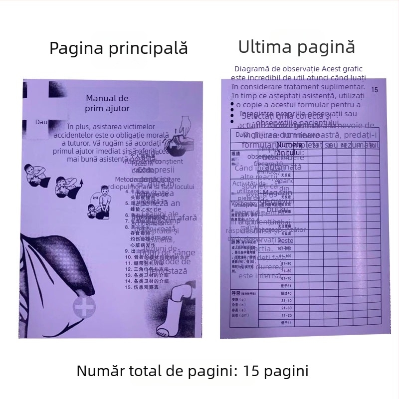 Chi-aid Subang 01 Manual de prim ajutor cu cunoștințe de siguranță în situații de urgență și accesorii pentru trusa de prim ajutor