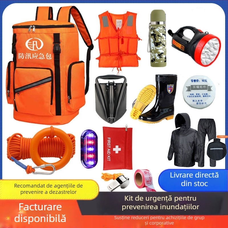 Kit de urgență pentru protecție împotriva inundațiilor și pregătire în caz de dezastre - provizii pentru gospodărie