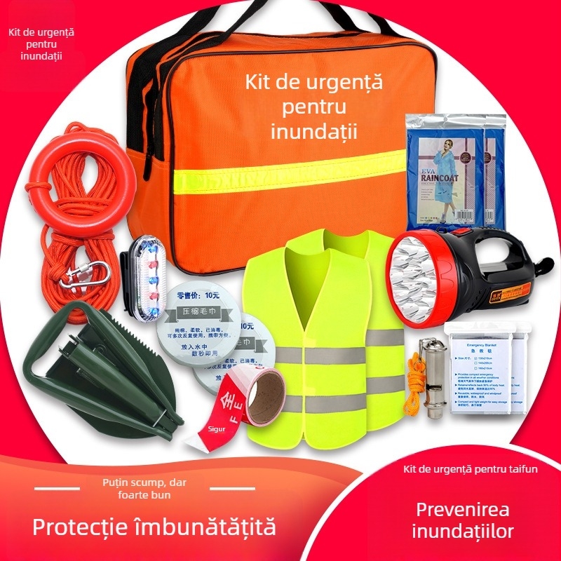 Kit de urgență pentru protecție împotriva inundațiilor și pregătire în caz de dezastre - provizii pentru gospodărie