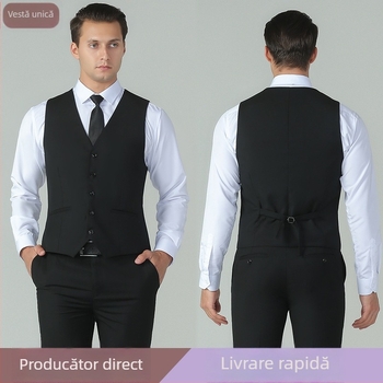 Vesta bărbați slim-fit, stil coreean, vestă de costum pentru evenimente formale și nunți