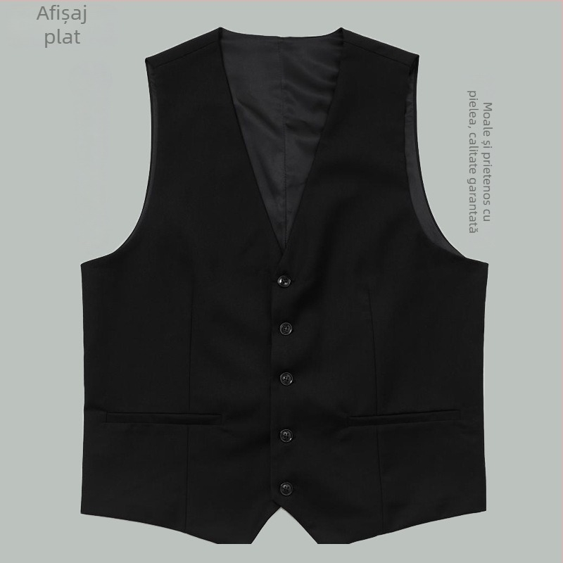 Vesta bărbați slim-fit, stil coreean, vestă de costum pentru evenimente formale și nunți
