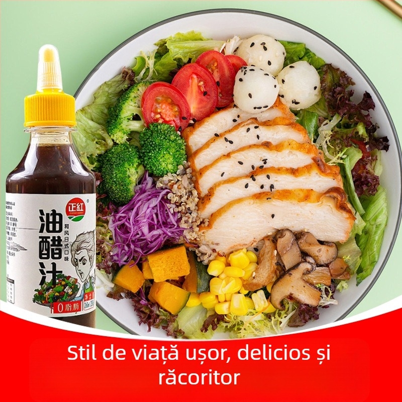 Dressing cu ulei roșu și oțet, 280 g – sos pentru salate de legume, ușor, condimente speciale pentru utilizare comercială