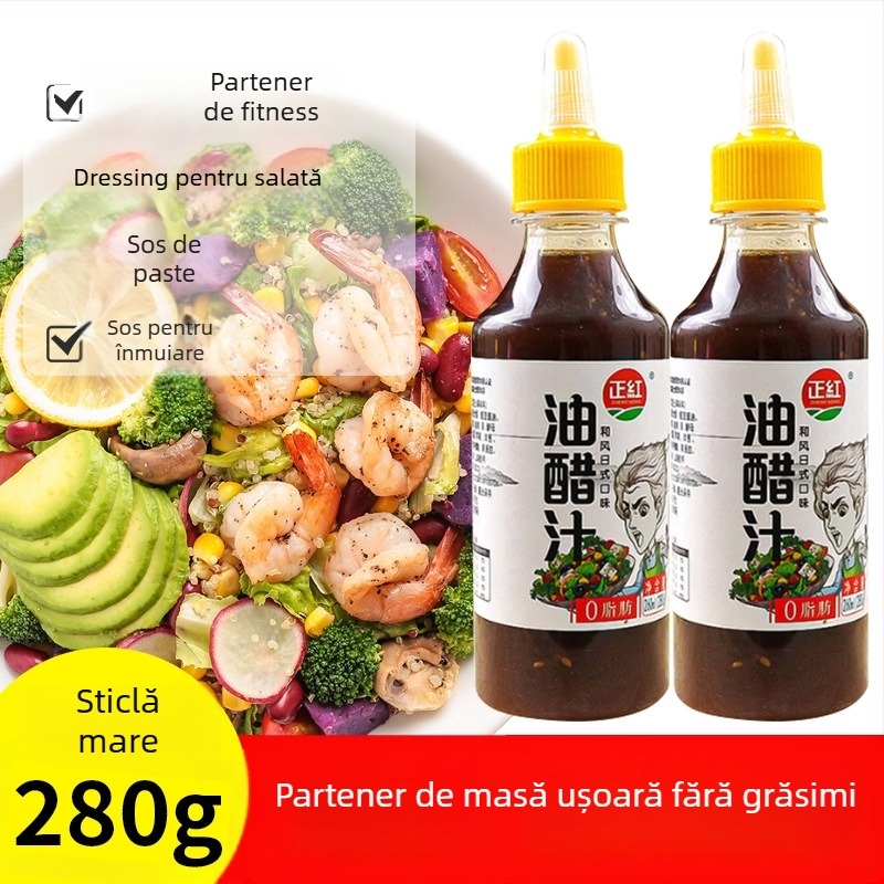 Dressing cu ulei roșu și oțet, 280 g – sos pentru salate de legume, ușor, condimente speciale pentru utilizare comercială
