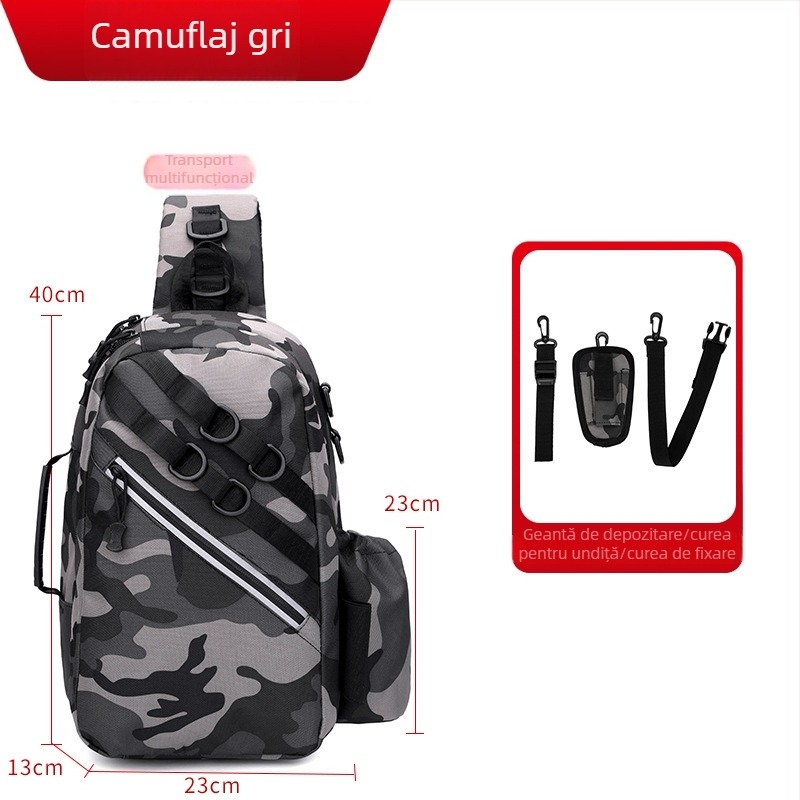 Geantă multifuncțională pentru năluci, cu brățară de talie și curea de umăr, impermeabilă, pentru depozitarea echipamentului de pescuit