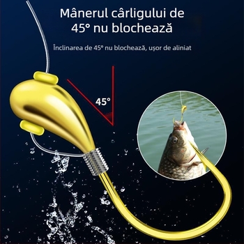 Cârlig cu cap de plumb, cap de cupru, 45° orientat în sus, cârlig tradițional pentru pescuit în râu, mărimea 3
