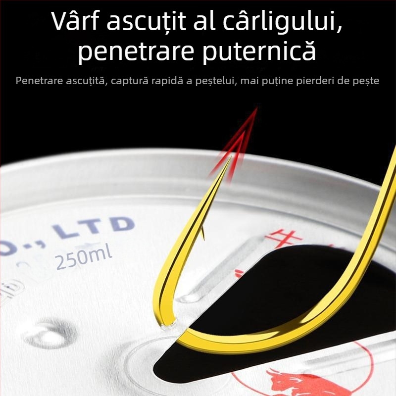 Cârlig cu cap de plumb, cap de cupru, 45° orientat în sus, cârlig tradițional pentru pescuit în râu, mărimea 3