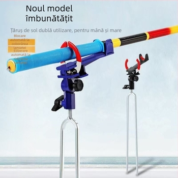 Suport pentru undițe cu blocare automată, suport universal pentru montaj la sol