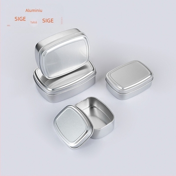 Borcan dreptunghiular din aluminiu pentru lumânări DIY de aromaterapie, recipient metal sigilat, gol