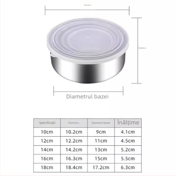 Cutii de depozitare pentru alimente din oțel inoxidabil, magnetice, sigilate pentru frigider, cutii de prânz pentru uz casnic, set de cinci bucăți