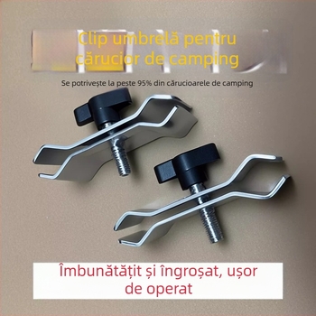 Clema pentru umbre de exterior, puternică și stabilă — accesoriu universal de fixare pentru cărucioare de camping, scaune de pescuit, standuri de piață și cărucioare mici