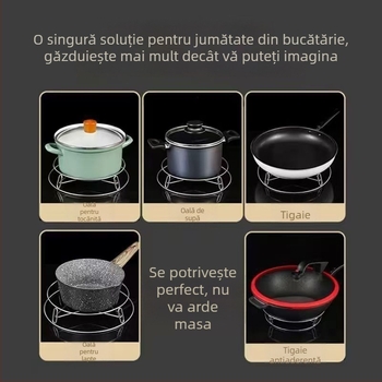 Raft pentru oale din oțel inoxidabil, pentru bucătărie, protecție împotriva arsurilor, raft izolațional pentru abur, depozitare vase