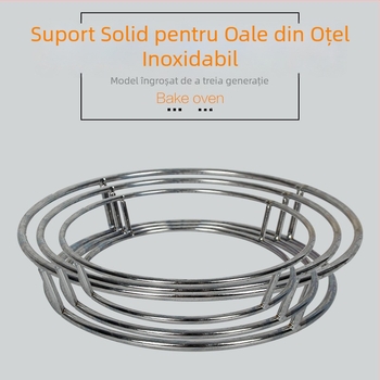 Suport wok din oțel inoxidabil ne-magnetic, inel termoizolant, raft bucătărie din țeavă circulară solidă