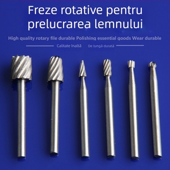 Set universal pentru bormașină: fiși rotativi și freze din oțel rapid; fișe cu dinți mici pentru prelucrarea lemnului și sculptură în rădăcini – accesorii de șlefuire