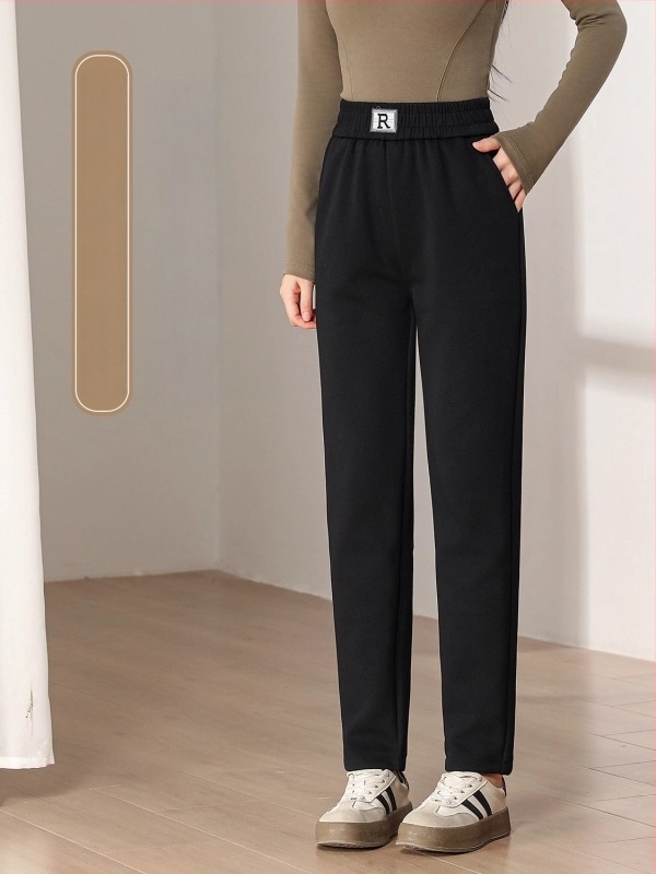 Pantaloni jogger pentru femei, talie înaltă, stil toamnă-iarna, mărime mică, gri casual haarem, 2025 model