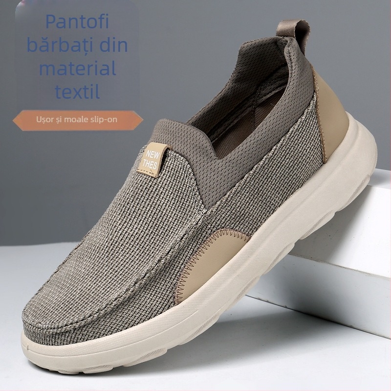Pantofi casual pentru bărbați, din denim, respirabili, cu vârf rotund