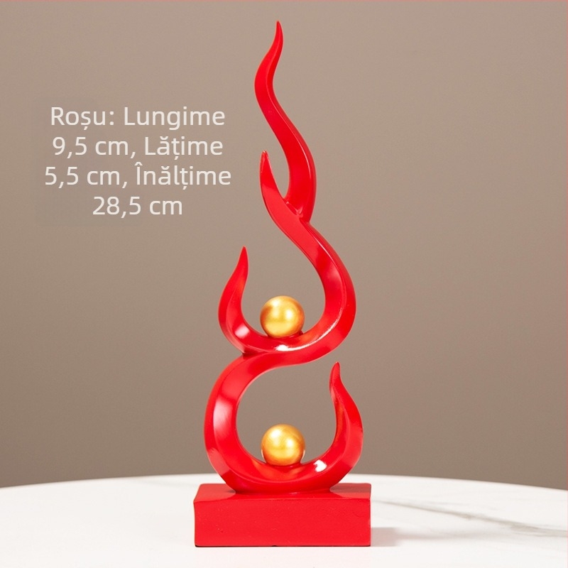 Statuetă decorativă din rășină pentru birou și sufragerie — stil modern minimalist, cu un aer discret de lux, potrivit pentru hol, dulap de vin și comoda TV