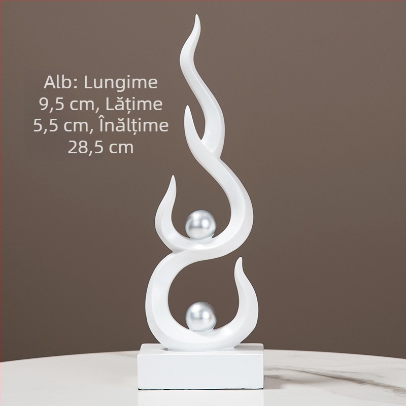 Statuetă decorativă din rășină pentru birou și sufragerie — stil modern minimalist, cu un aer discret de lux, potrivit pentru hol, dulap de vin și comoda TV