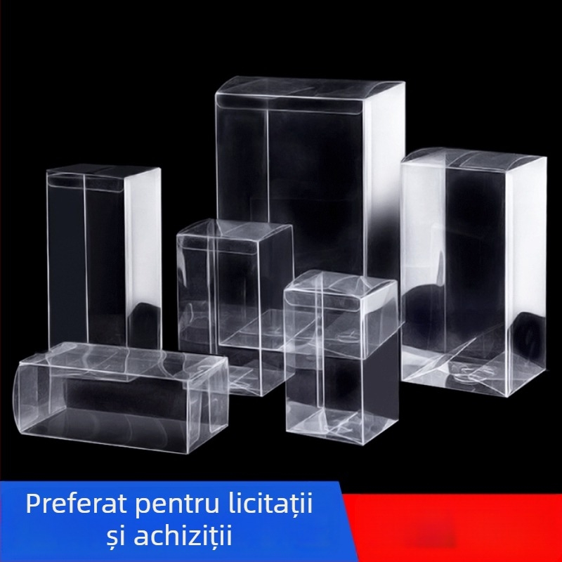 Cutie de ambalaj transparentă din PVC, finisaj mat PP, cutie pătrată pliabilă pentru imprimare