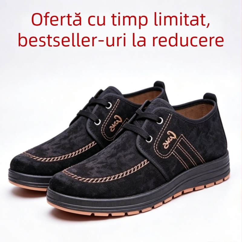 Pantofi bărbați din pânză Old Beijing, casual, cu talpă din cauciuc antiderapantă și rezistentă, căptușeală din plasă respirabilă, profil jos