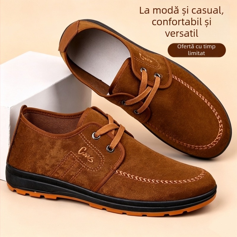 Pantofi bărbați din pânză Old Beijing, casual, cu talpă din cauciuc antiderapantă și rezistentă, căptușeală din plasă respirabilă, profil jos