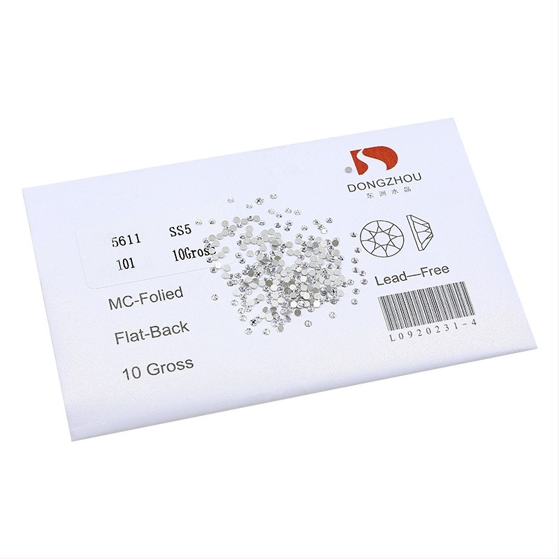 Cristale Dongzhou pentru unghii – diamante rotunde cu bază plată, culoare multicoloră, strălucitoare, accesorii DIY pentru unghii, ornamente albe mici