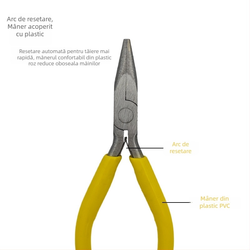 Clește mini de 5 inch, vârf ascuțit, fără dinți și fără lamă, unelte DIY pentru bijuterii
