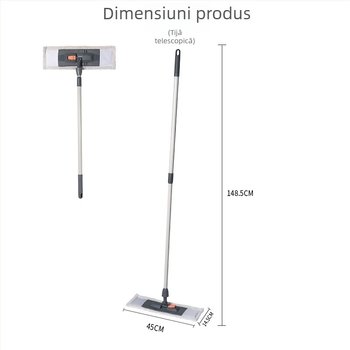 HOLAMOPA mop plat din microfibră pentru curățare umedă și uscată, fără spălare manuală, culoare gri-portocaliu