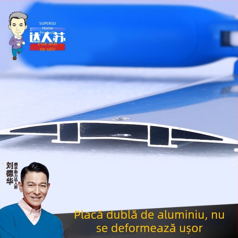 Mop plat din aluminiu, fără atingere, pentru uz casnic, cu cap rotativ