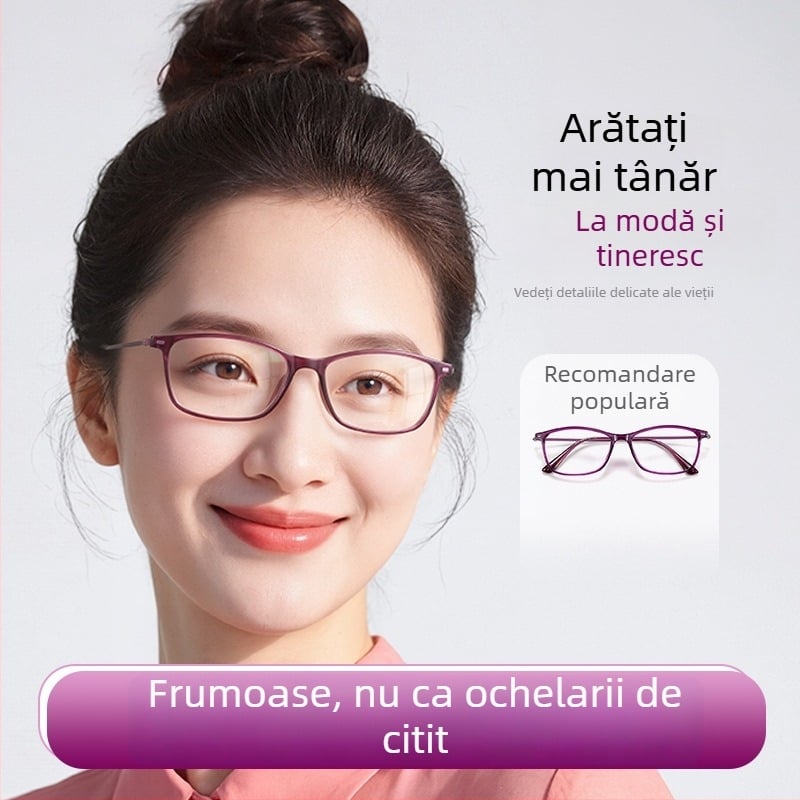 Ochelari de citit GS107, ultra-ușori, anti-lumină albastră, claritate înaltă, pentru femei de vârstă mijlocie și vârstnice