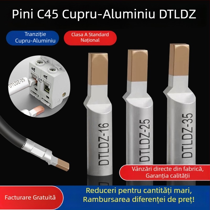 Pinuri de tranziție din cupru-aluminiu pentru blocuri terminale, 10/16/25/35/50 mm²