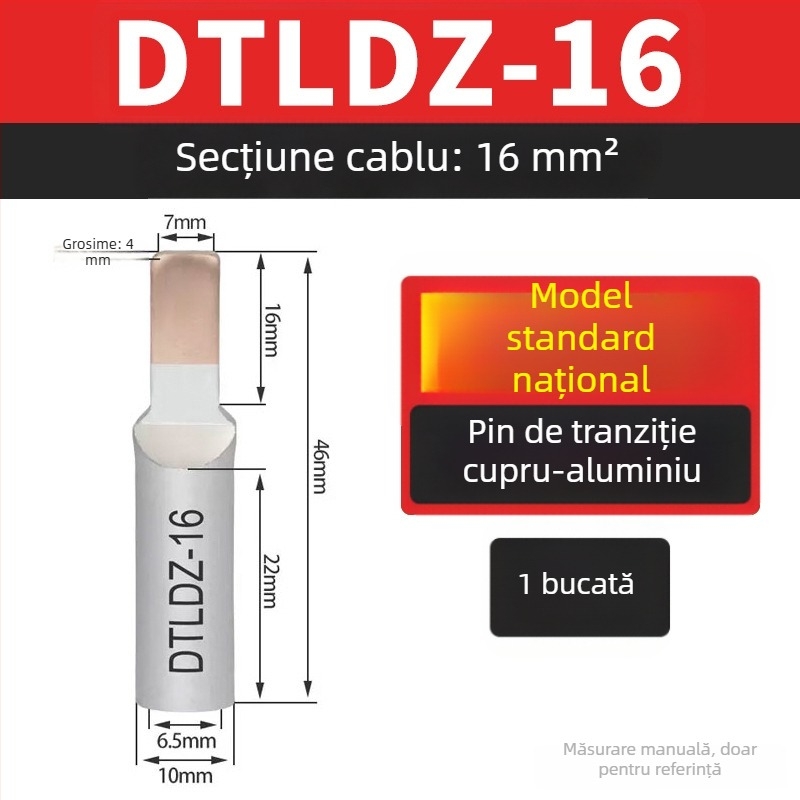 Pinuri de tranziție din cupru-aluminiu pentru blocuri terminale, 10/16/25/35/50 mm²
