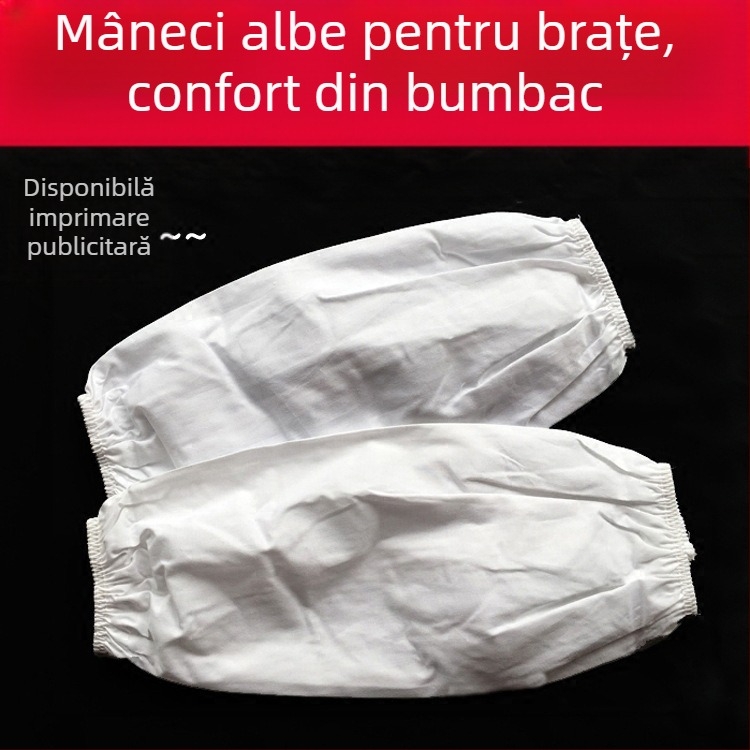 Acoperitoare de mâneci albe din bumbac, protecție igienică pentru restaurante