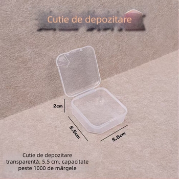 Mingchuang 2.6 mm Cutie de depozitare pentru mărgele, mică cutie pătrată, poate ține până la 1500 de mărgele, potrivită pentru proiecte DIY pentru copii