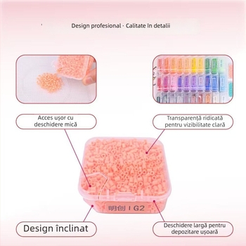 Mingchuang 2.6 mm Cutie de depozitare pentru mărgele, mică cutie pătrată, poate ține până la 1500 de mărgele, potrivită pentru proiecte DIY pentru copii