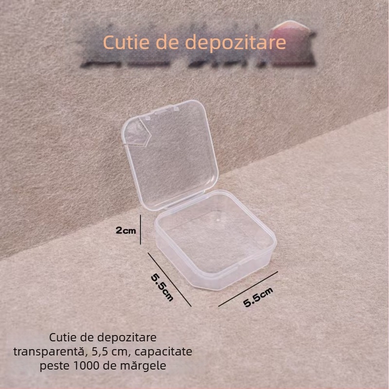 Mingchuang 2.6 mm Cutie de depozitare pentru mărgele, mică cutie pătrată, poate ține până la 1500 de mărgele, potrivită pentru proiecte DIY pentru copii