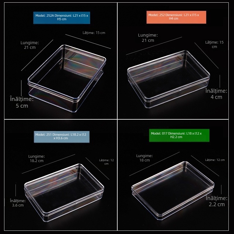 Cutie transparentă din PS turnată prin injecție, capac acrilic, cutie din plastic pentru alimente, ambalaj plastic general