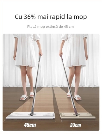 Mop plat mare 45×12 cm, fără atingere manuală, model nou 2024