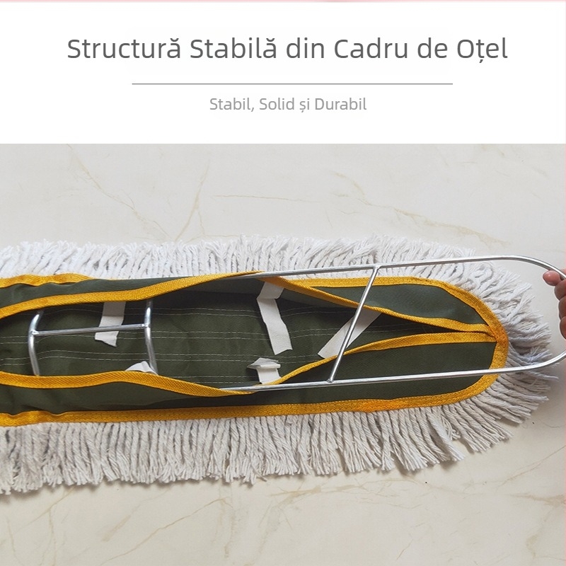 Cadru din oțel inoxidabil 304 pentru mop plat, cu tavă pentru cap înlocuitor, compatibil cu lungimi 40/60/90/100 cm