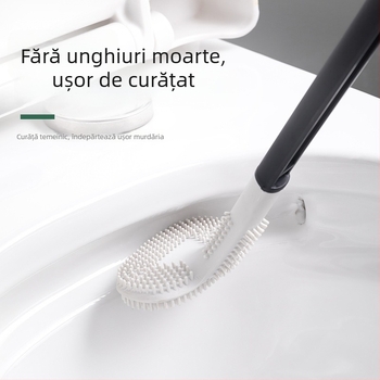 Perie de toaletă din silicon, montată pe perete pentru baie, fără colțuri moarte, model nou 2024