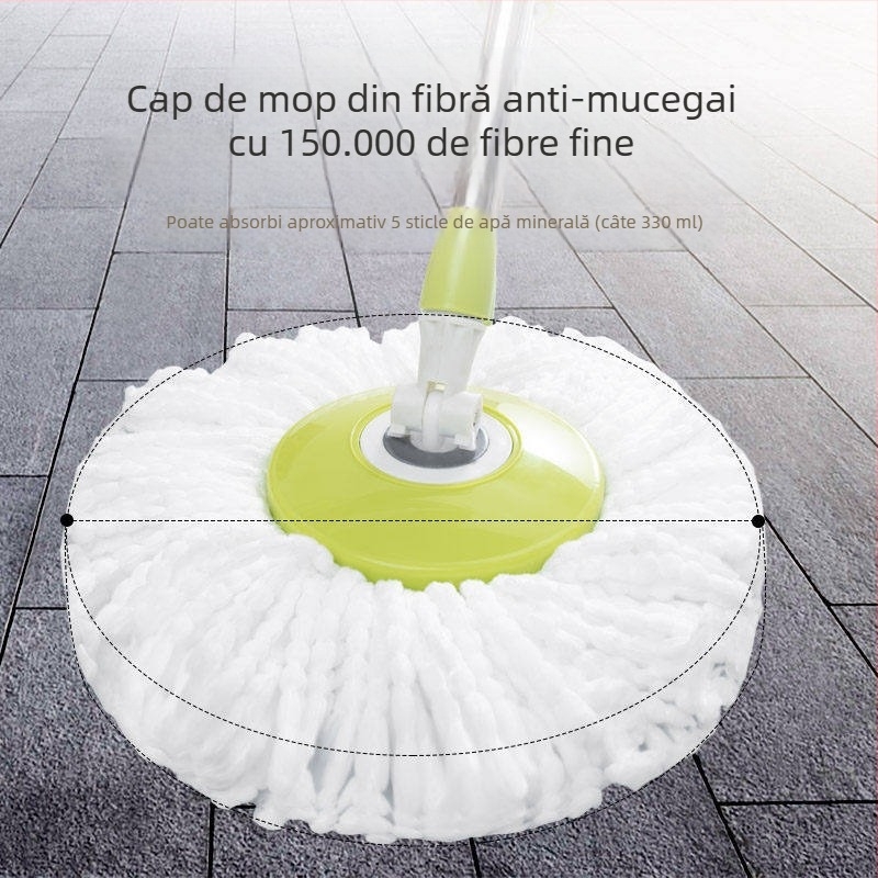 Cap de mop universal rotativ, cap de mop absorbant îngroșat, cap rotund din bumbac pentru podea