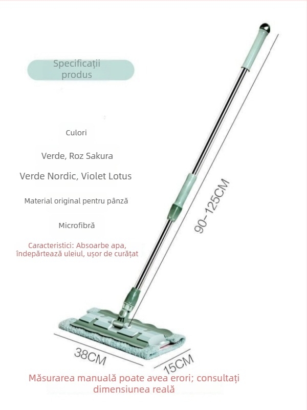 Pânză de schimb pentru mop plat cu clipsuri, pentru podele din lemn masiv și plăci ceramice, mop leneș