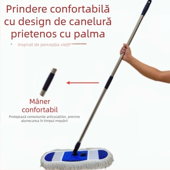 Mop plat pentru uz casnic, unealtă rotativă pentru curățarea podelei, mop cu fir de bumbac absorbant, dimensiune mare