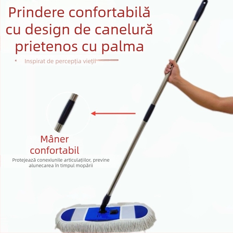 Mop plat pentru uz casnic, unealtă rotativă pentru curățarea podelei, mop cu fir de bumbac absorbant, dimensiune mare