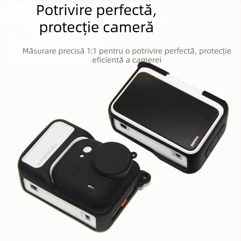 Carcasă din silicon pentru Insta360 Go Ultra – protecție anti-cădere, anti-pierdere, accesoriu pentru cameră de acțiune