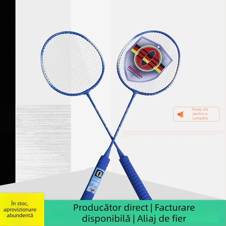 Haotian Set cu două rachete de badminton pentru adulți și copii, cu mâner din spumă și husă