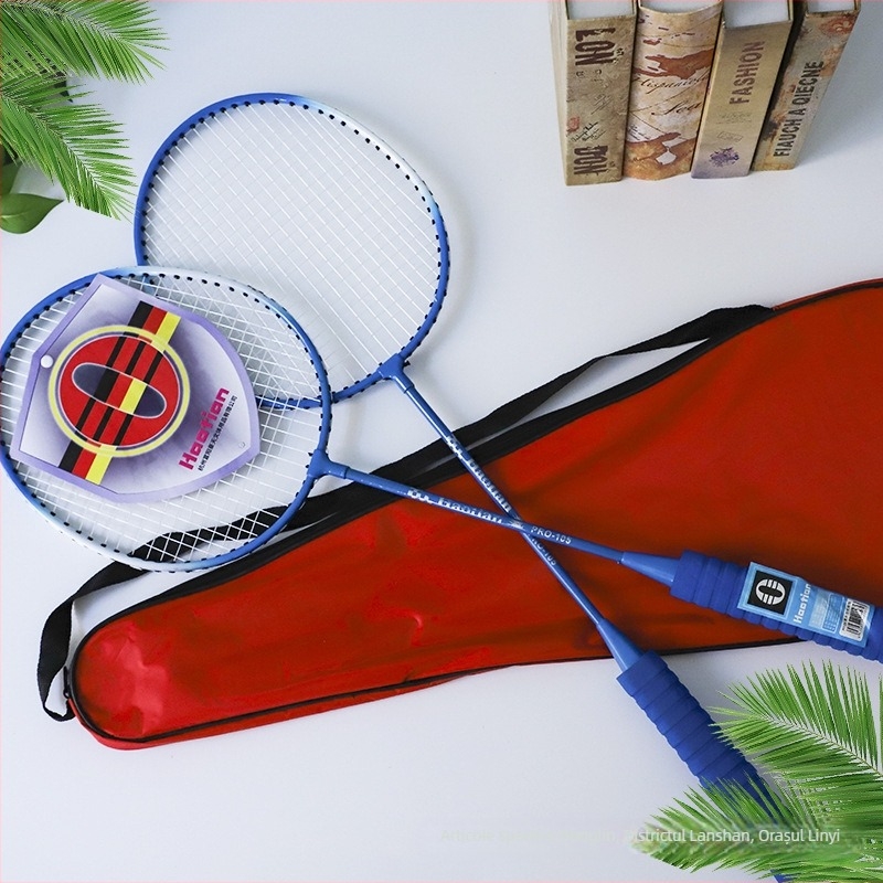 Haotian Set cu două rachete de badminton pentru adulți și copii, cu mâner din spumă și husă